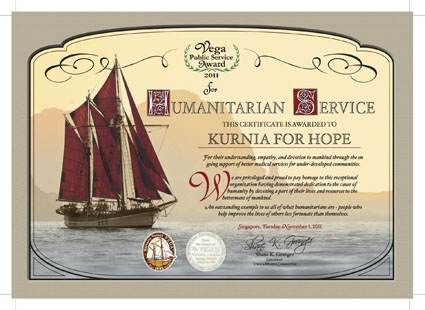 2011 Vega award to Kurnia for Hope